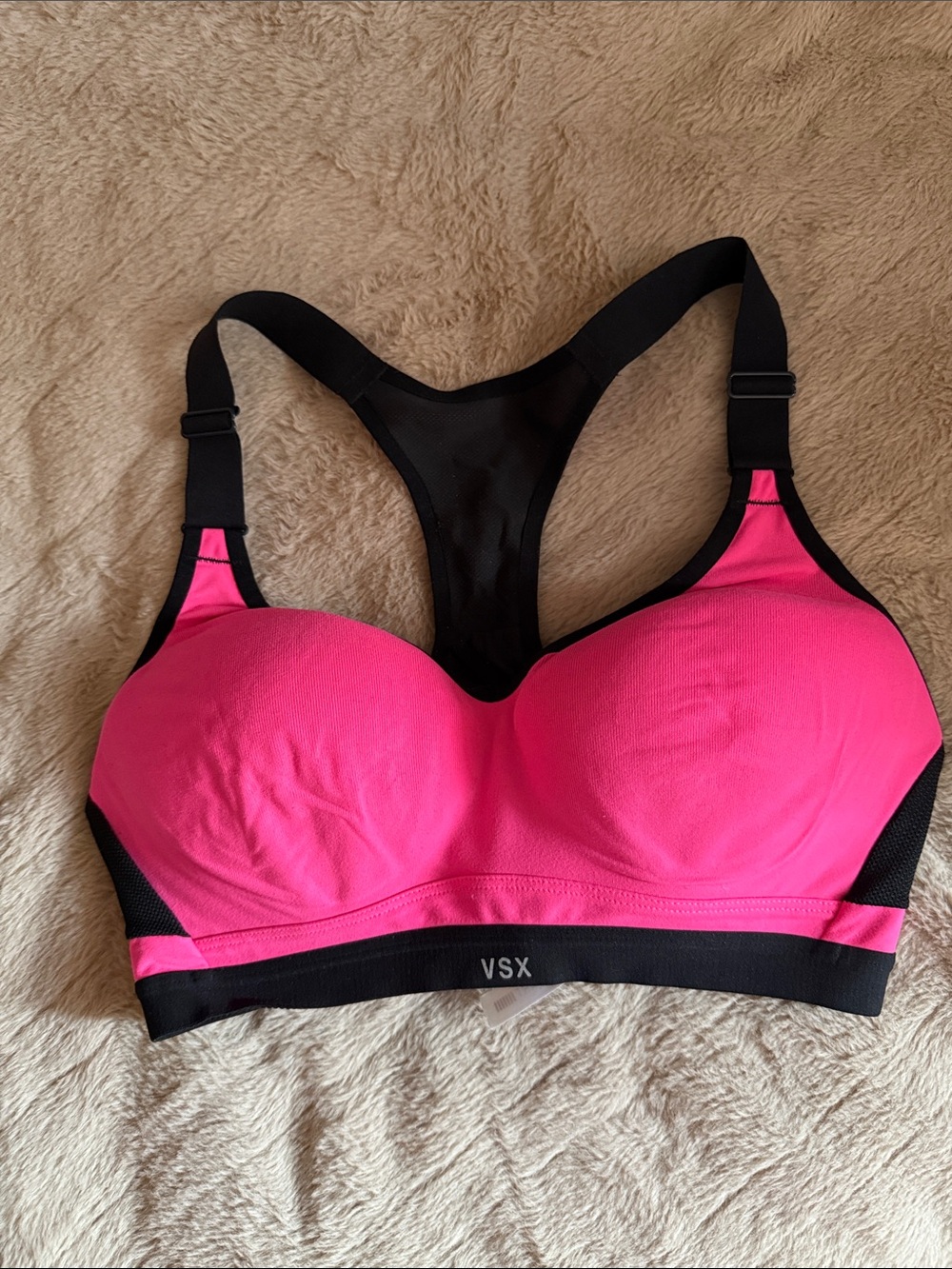 VSX Hot Pink and Black Racerback High-Impact Sports Bra